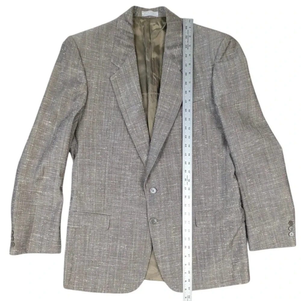 Leishman Mens 41R Wool Blend Blazer Grey Brown Pinstripe Sport Coat Canada